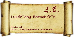Lukácsy Barnabás névjegykártya