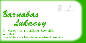 barnabas lukacsy business card