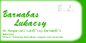 barnabas lukacsy business card